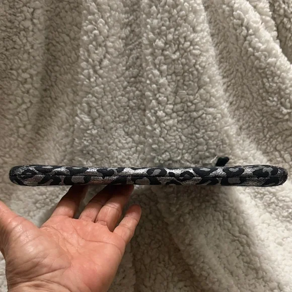 Coach Black and Silver Animal Print Clutch/tablet bag padded - Picture 2 of 16